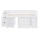 preview thumbnail 5 of 103, Modern Wooden Loft Bed with Retractable Writing Desk and 3 Drawers, Storage Stairs and Shelves