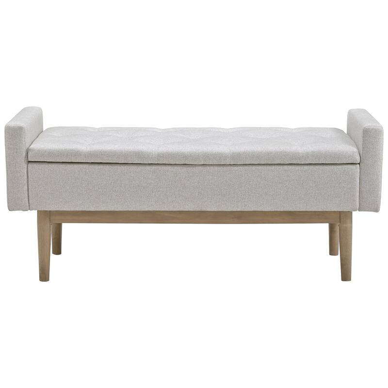 Briarson Contemporary Beige/Brown Storage Bench - 50"W x 18"D x 18"H