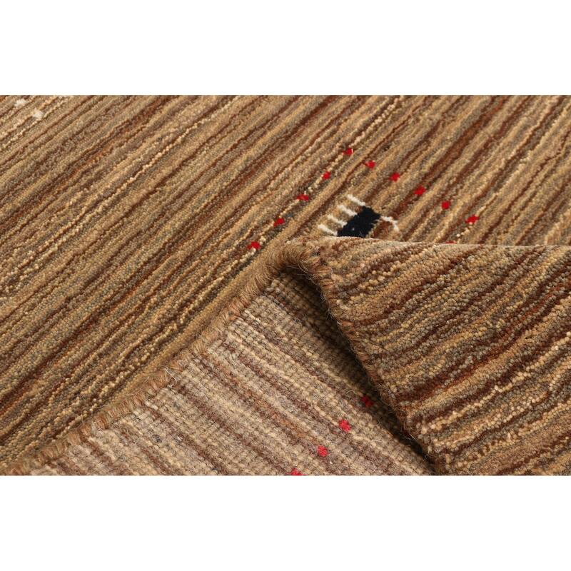 ECARPETGALLERY Hand Loomed Kashkuli Gabbeh Brown Wool Rug - 3'1 x 4'9