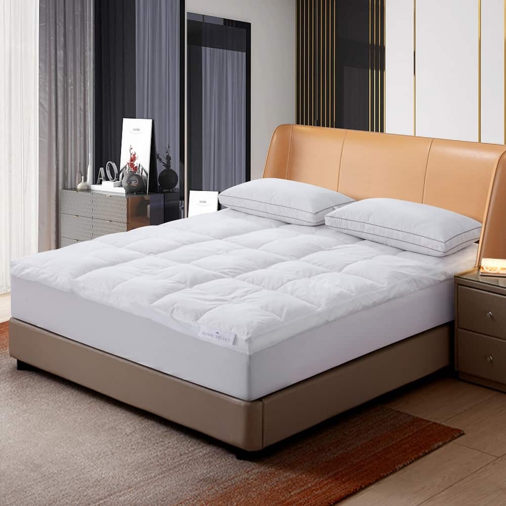 Royal Velvet Cotton Cover 5 Inch Featherbed - White