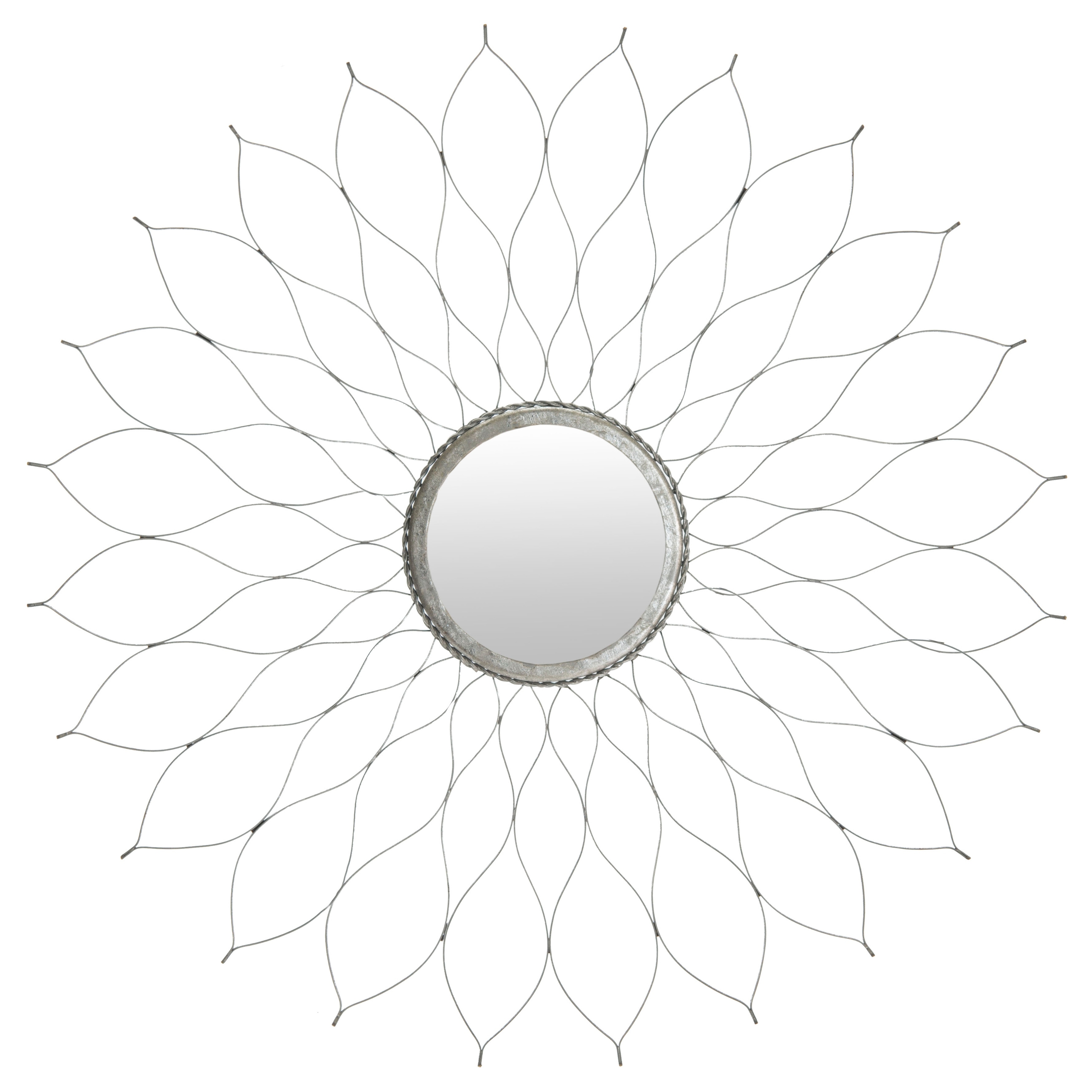 SAFAVIEH Handmade Jazmine Art Silver Flower 35-inch Decorative Mirror - 35" x 35" x 1" - 35Wx35Dx1H