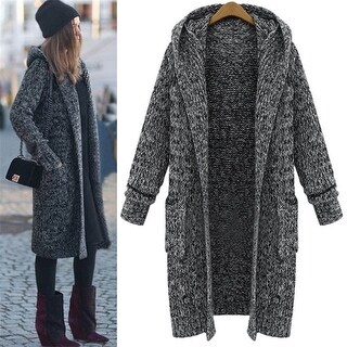 Shop Winter Clothing Plus Size Sweater Coat Black Overstock