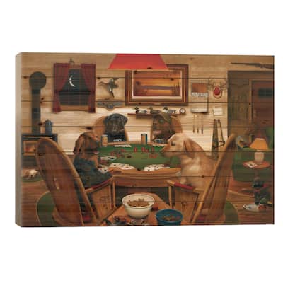 Duck Hunters Print On Wood by Leo Stans - Multi-Color