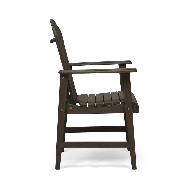 Acacia Wood Outdoor Patio Dining Chairs Set of 2, Rustic Garden Dining Chairs Farmhouse Adirondack Patio Chairs for Backyard