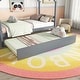 preview thumbnail 11 of 10, Twin Floor Bed with Bedside Bookcase,Shelves,Guardrails