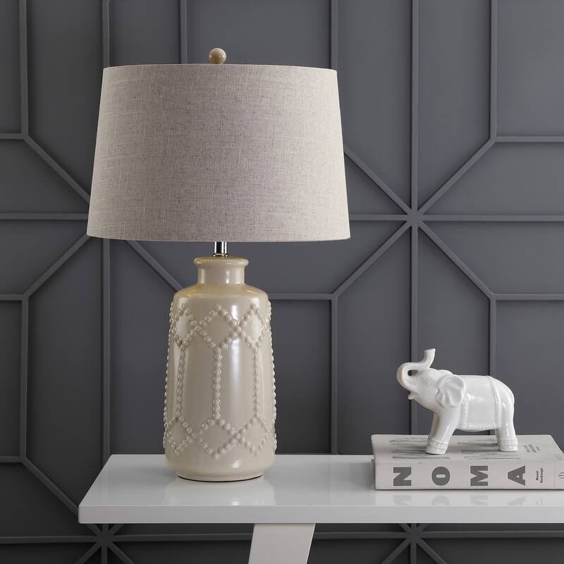 Pineapple 26" Ceramic LED Table Lamp, Cream by JONATHAN Y