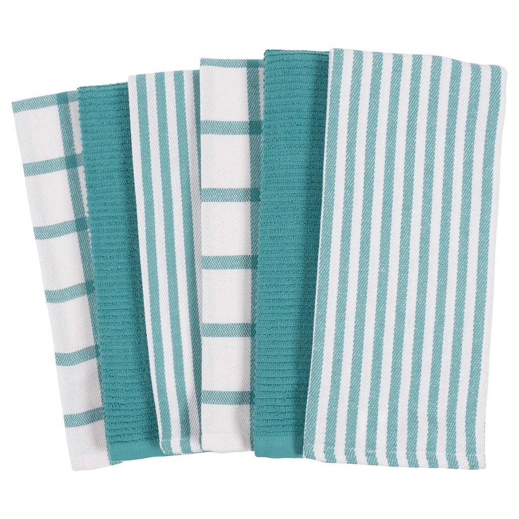 Mixed Flat & Terry Kitchen Towels, Set of 6