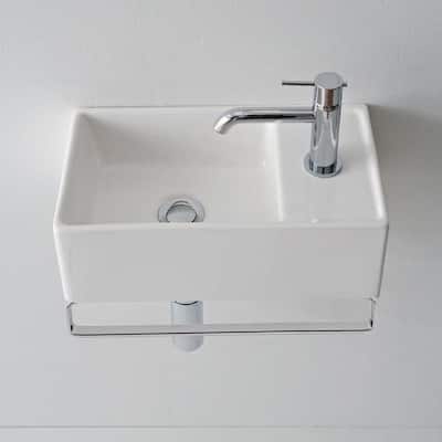 Nameeks Scarabeo 16-1/9" Ceramic Wall Mount Bathroom Sink with One