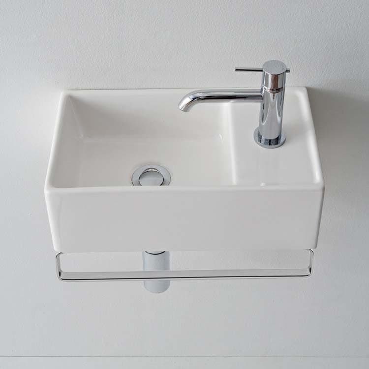 Nameeks Scarabeo 16-1/9" Ceramic Wall Mount Bathroom Sink with One