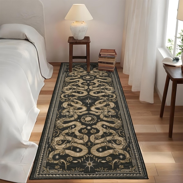 Garvee Animal Print Gothic Washable Area Rug - On Sale - Bed Bath