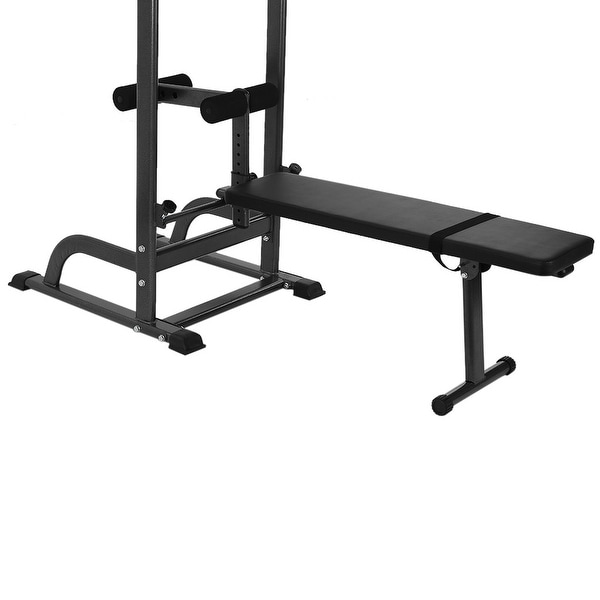 Workout Dip Station Sit Up Bench Adjusting Height Home Gym Pulls