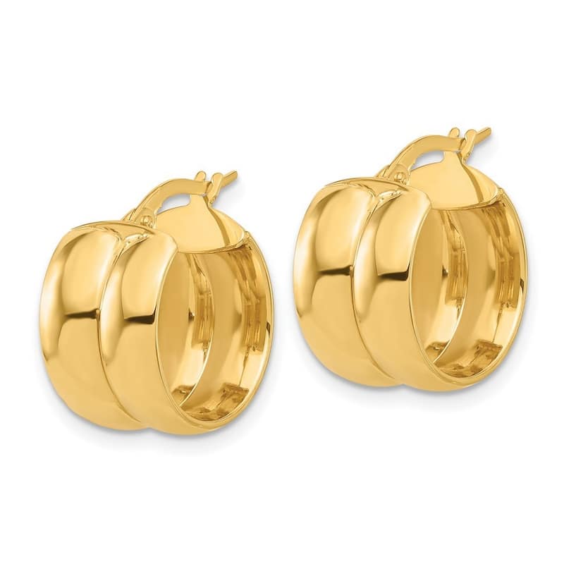 Curata 14k Yellow Gold Polished 17.25x16mm Hoop Earrings