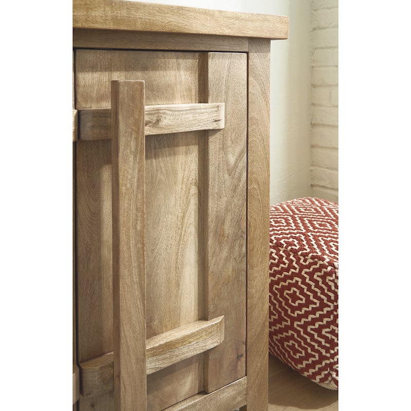 Signature Design by Ashley Dresor Natural Accent Cabinet - 68.13" W x 18" D x 36.25" H