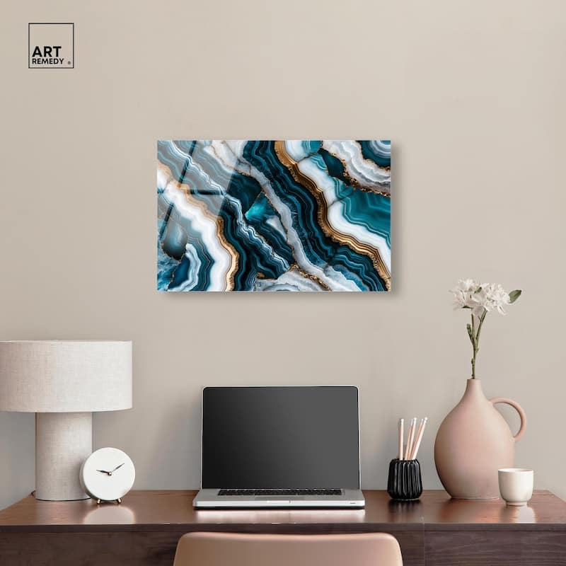 Teal Tides Treasure I Acrylic by Art Remedy, Ready to Hang