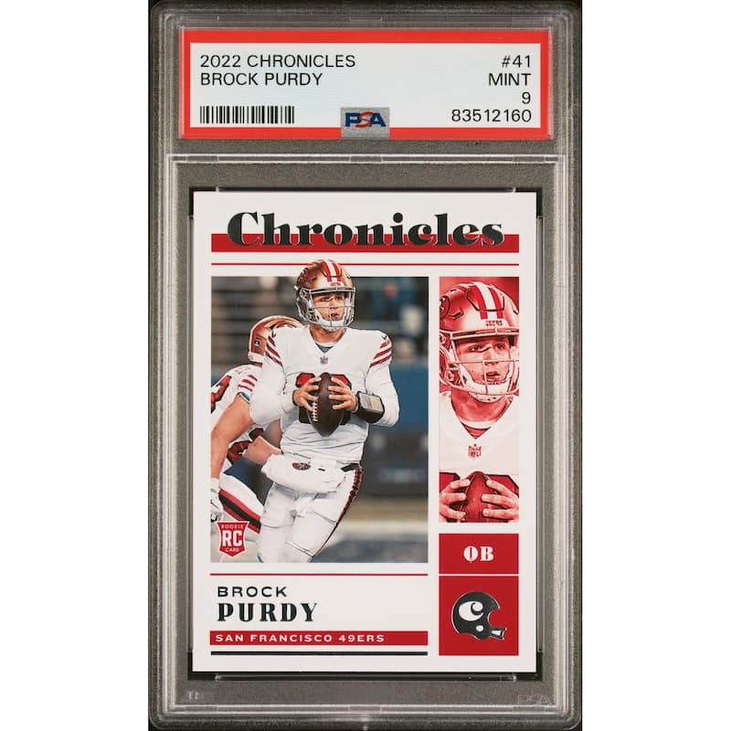 Brock Purdy 2022 Panini Chronicles Football Rookie Card #41 Graded PSA 9 - 8'6" x 11'6"