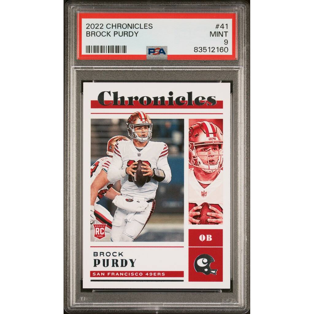 Brock Purdy 2022 Panini Chronicles Football Rookie Card #41 Graded PSA 9 - 8'6" x 11'6"