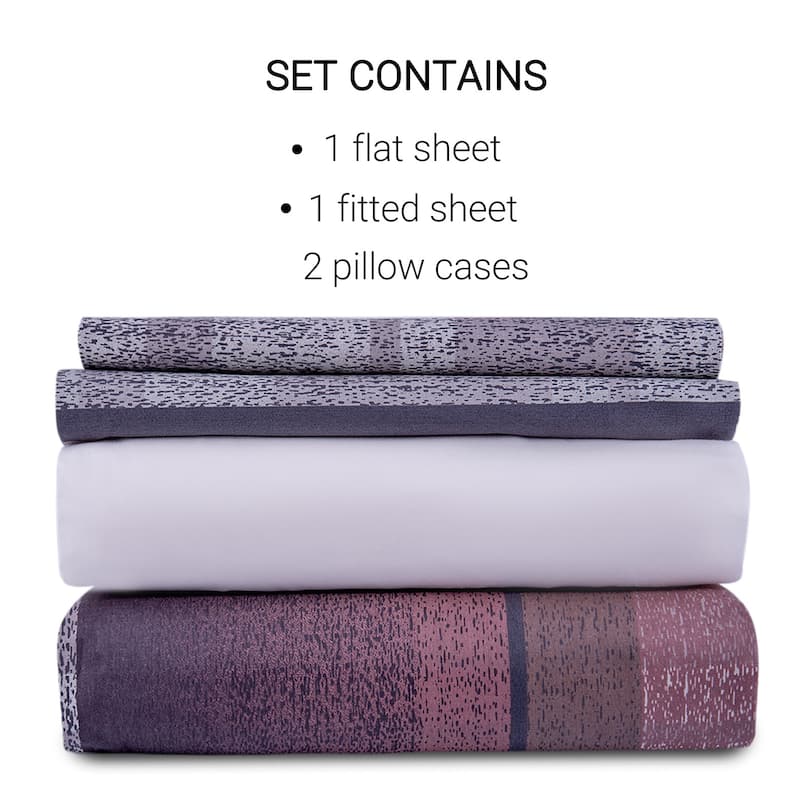 STP Goods Checked Grey Cotton Bedding Set of 4