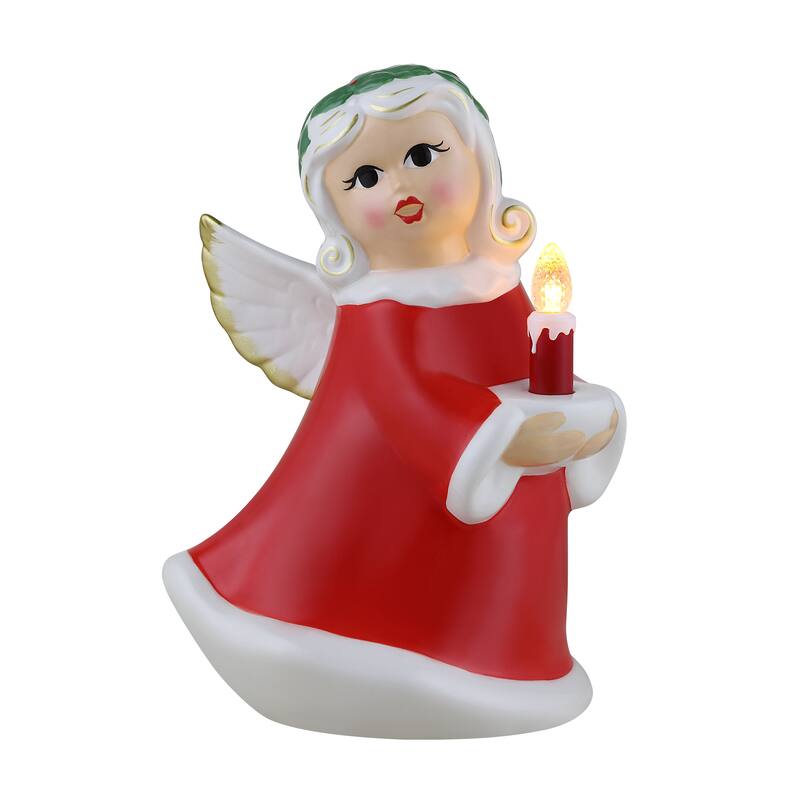 9" Nostalgic Ceramic Lit White Angel