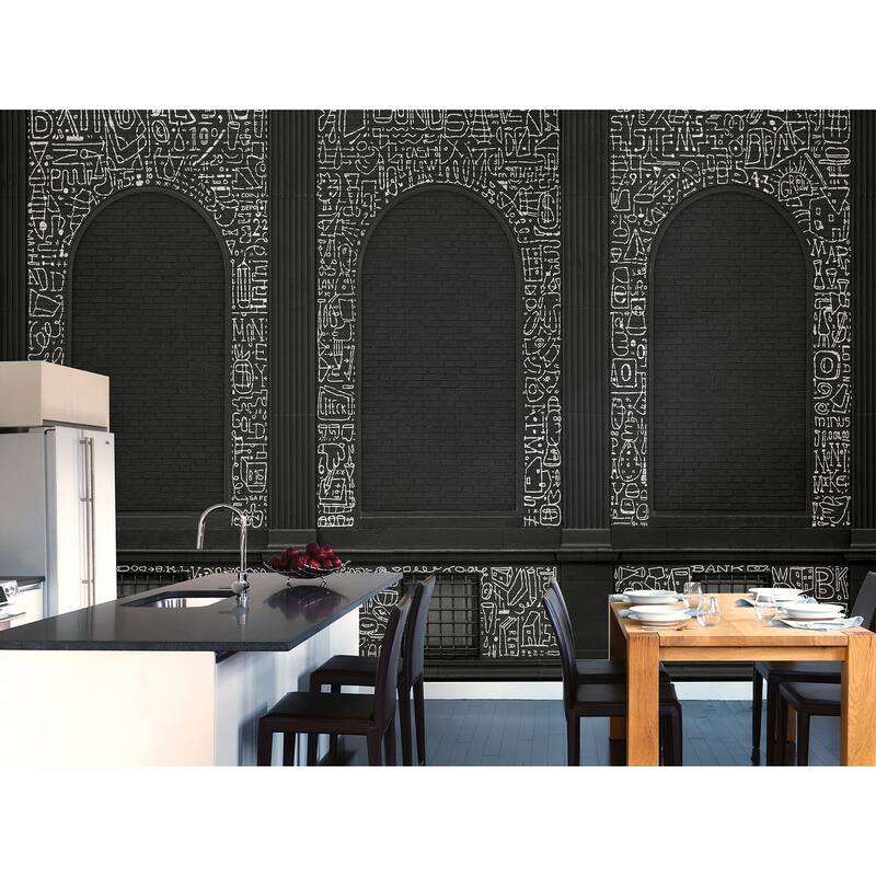 KT Merz BKLYN Bank Windows Black Wall Mural