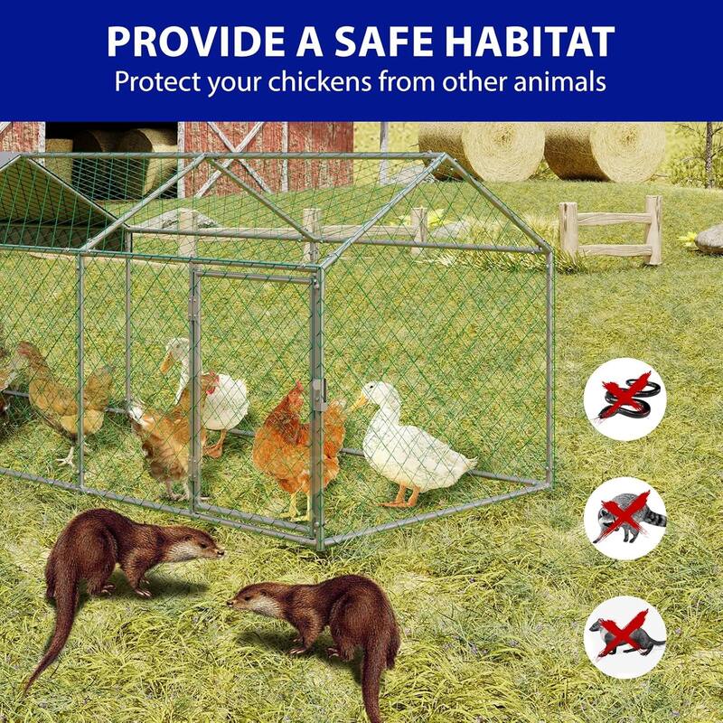 Outdoor Chicken Run Coop Hen House, Poultry Cage for Backyard Farm