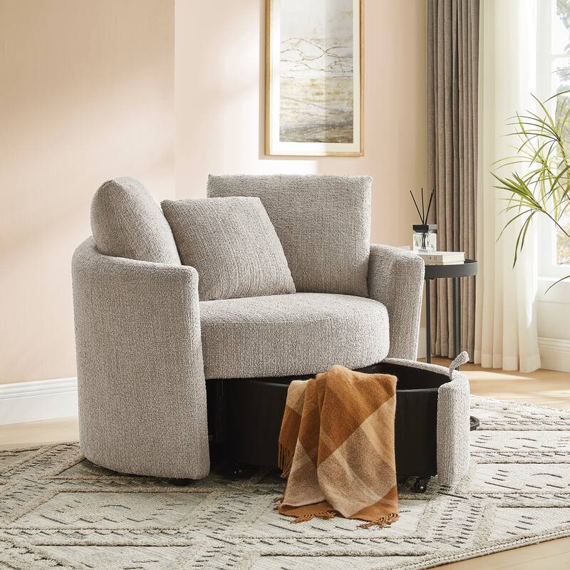 Lifestyle Solutions Bryson Storage Chair in Chenille Fabric