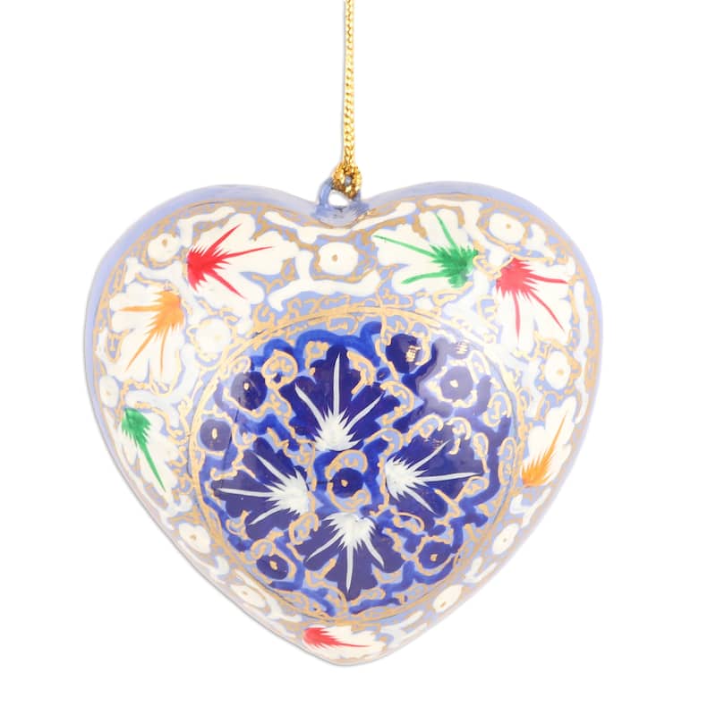 Novica Handmade Blue Romance Papier Mache Ornaments (Set Of 3)