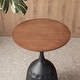 preview thumbnail 10 of 15, Glitzhome 22.25"H Metal Wine Bottle Shaped Accent Table With Wooden Top