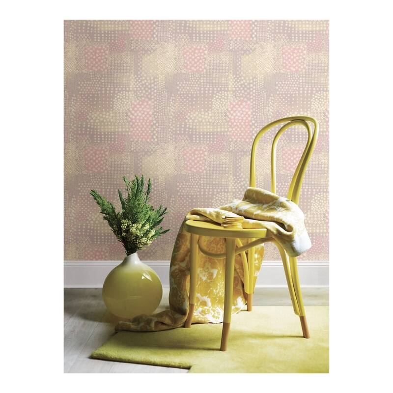 Flower Power Pink Patchwork Wallpaper - 20.5in x 396in x 0.025in