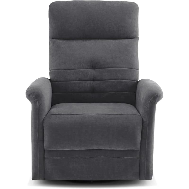 MCombo Modern Fabric Power Recliner, Electric Swivel Glider Rocker Recliner Chair for Nursery with USB Ports, Side Pockets 7763