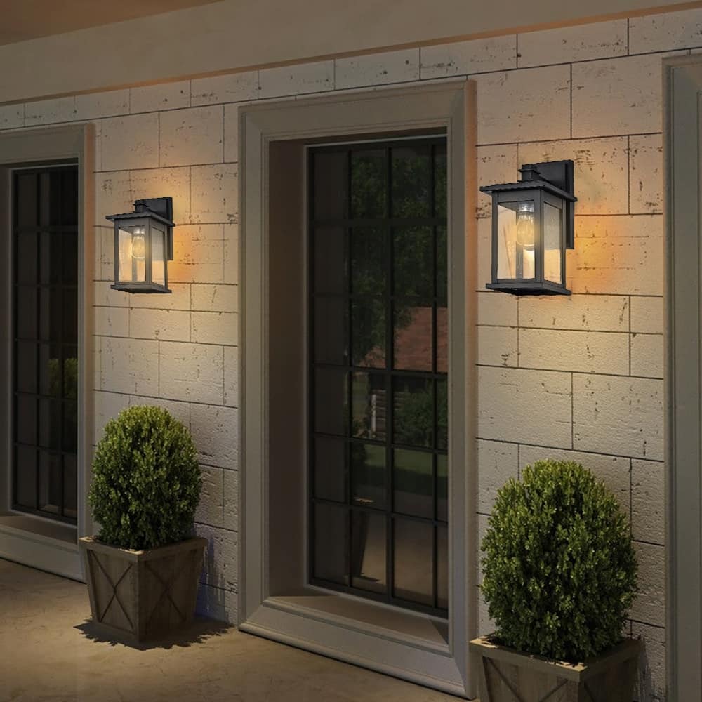 Outdoor Wall Lantern Sconce Porch Light With Clear Glass(2-Pack)