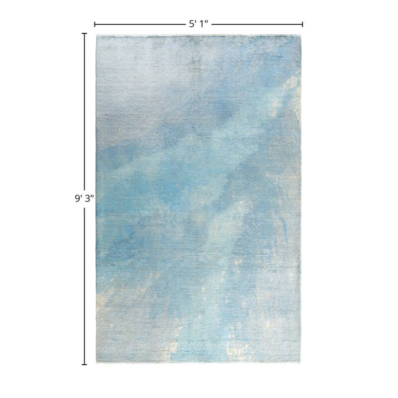 Vibrance One-of-a-Kind Hand-Knotted Area Rug - Gray, 5' 10" x 9' 3" - 5' 10" x 9' 3"