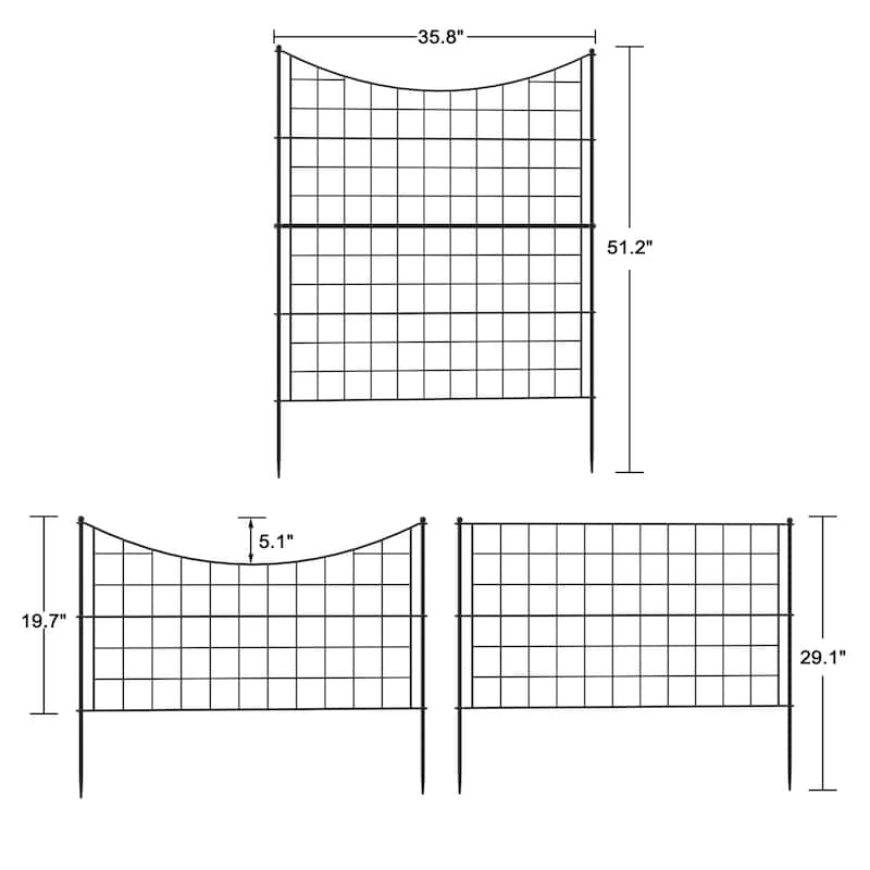 Garden Border Fence Panel Set Metal Garden Edging Flower Beds Pathways