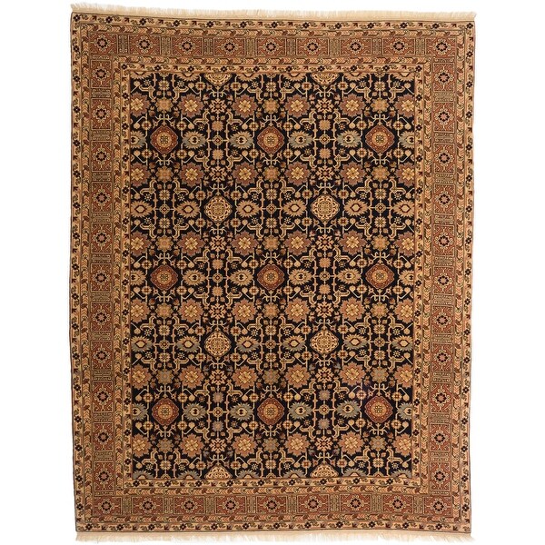 ECARPETGALLERY Hand-knotted Keisari Navy Wool Rug - 7'11" x 10'0"