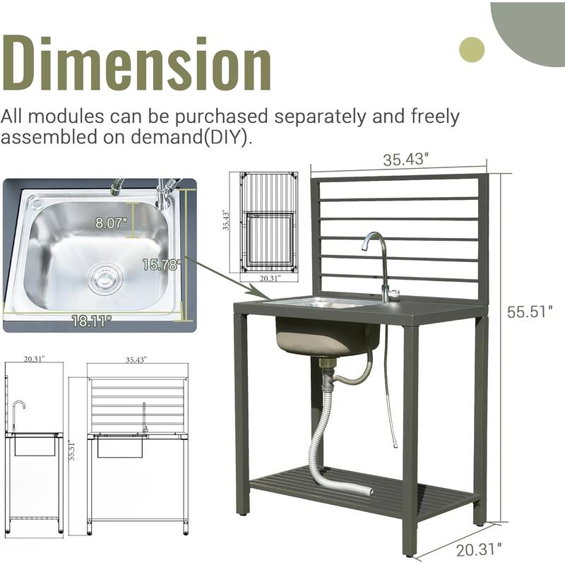 Aluminum Kitchen Storage Island