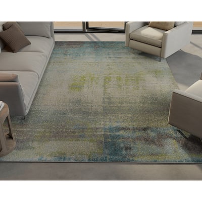 Domani Ocean Blue/Green Abstract Ombre Rug