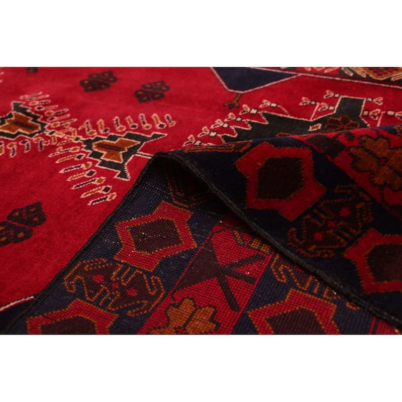 ECARPETGALLERY Hand-knotted Teimani Red Wool Rug - 3'7 x 6'8