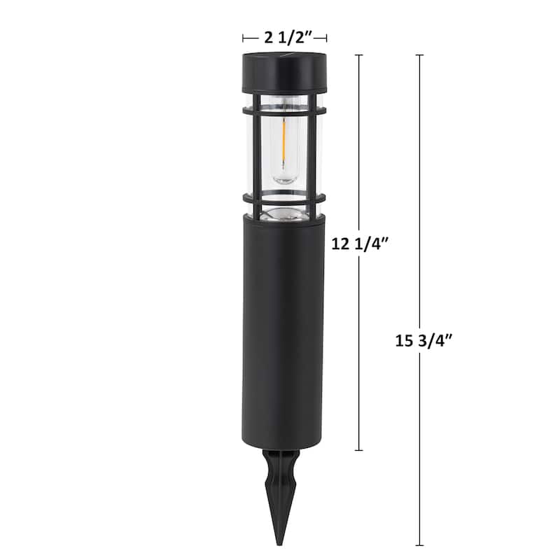 C Cattleya Black Solar LED Outdoor Path Lights (6 Pack or 12 Pack)