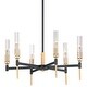 preview thumbnail 1 of 7, Maxim Flambeau 6 Light 25" Wide Chandelier Black / Antique Brass