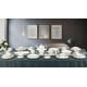 preview thumbnail 8 of 6, Lorren Home Trends 57 Piece Wavy Silver Mix and Match Bone China Service for 8