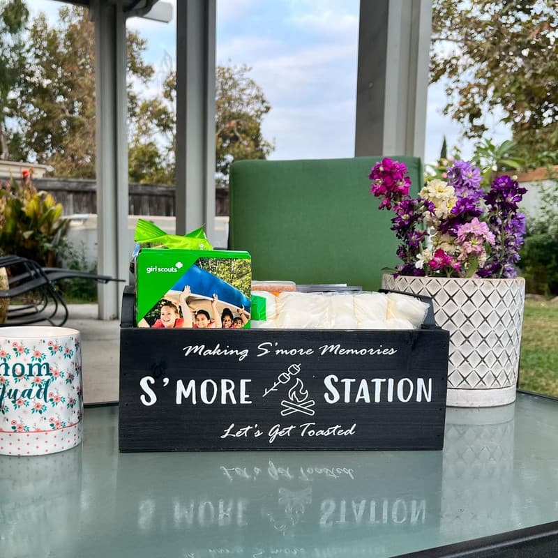 Admired by Nature S'Mores Station, decor, wood with handles