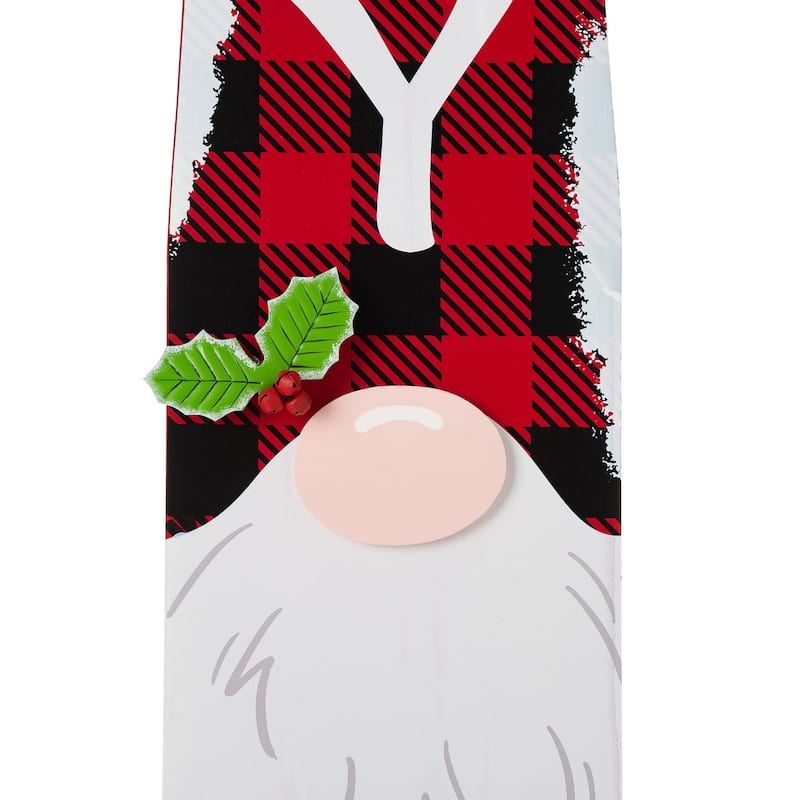 Glitzhome 42"H Wooden Christmas Gnome "JOY" Porch Sign