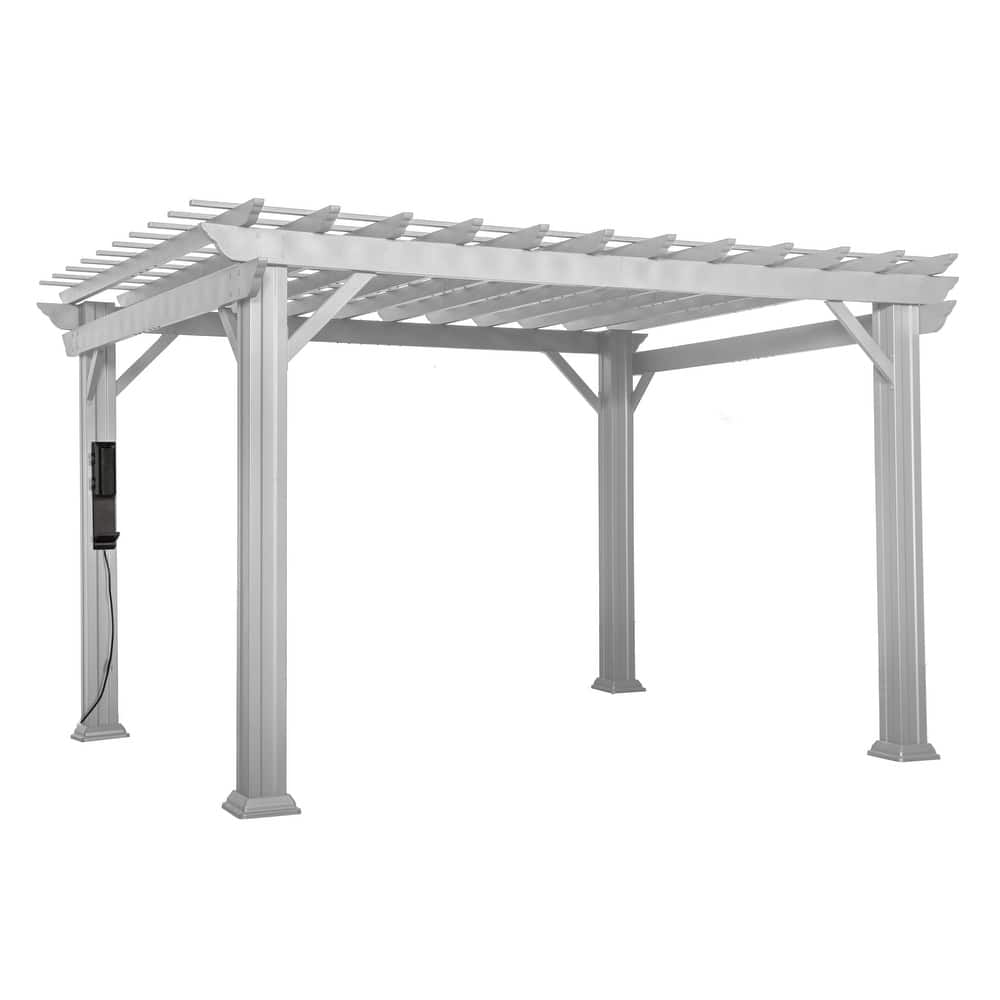 Backyard Discovery Hawthorne 12x10' Galvanized Steel Pergola w/ Canopy