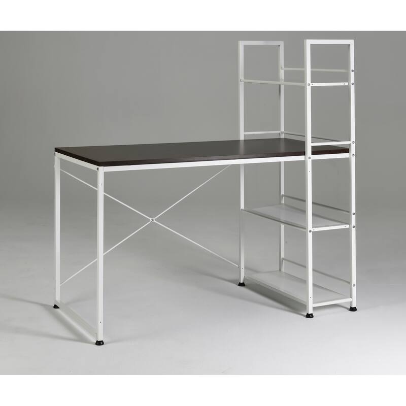 Reversible Smart Workstation Wooden Desk White/Brown