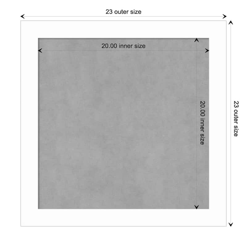 Amanti Art Basic White Narrow Framed Magnetic Board - Board Size 20x20