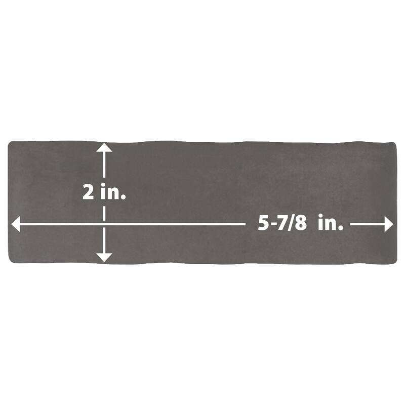 Merola Tile Coco Matte Black Hat 2" x 5-7/8" Porcelain Floor and Wall Tile