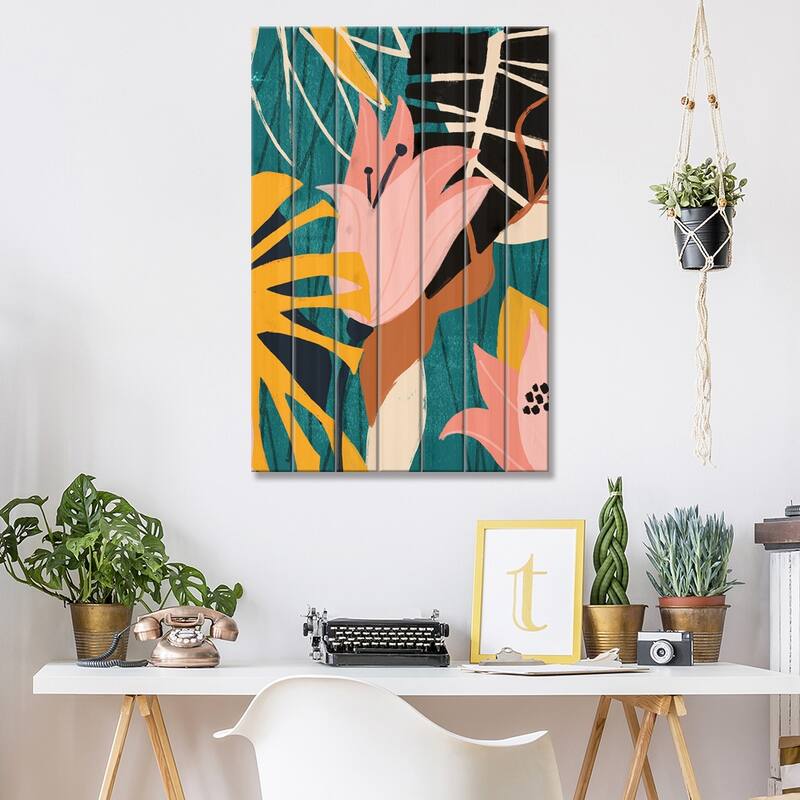Lily Lagoon II Print On Wood by June Erica Vess - Multi-Color