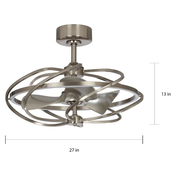 Reversible 3-Blades Satin Nickel LED Ceiling Fan with Remote