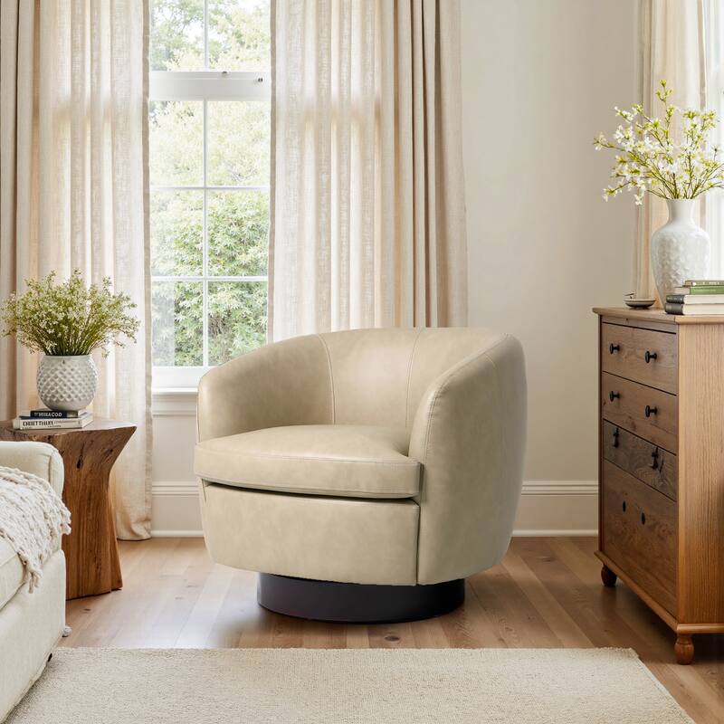 Upholstered Swivel Barrel Chair