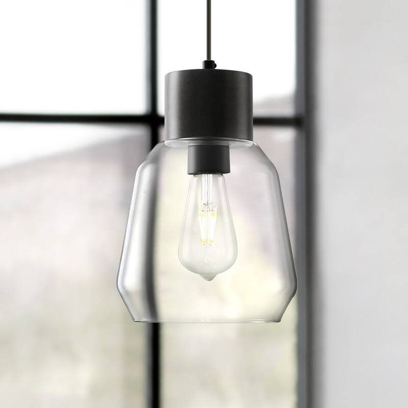 Light Society Faye Pendant Light - Black Wood/Clear