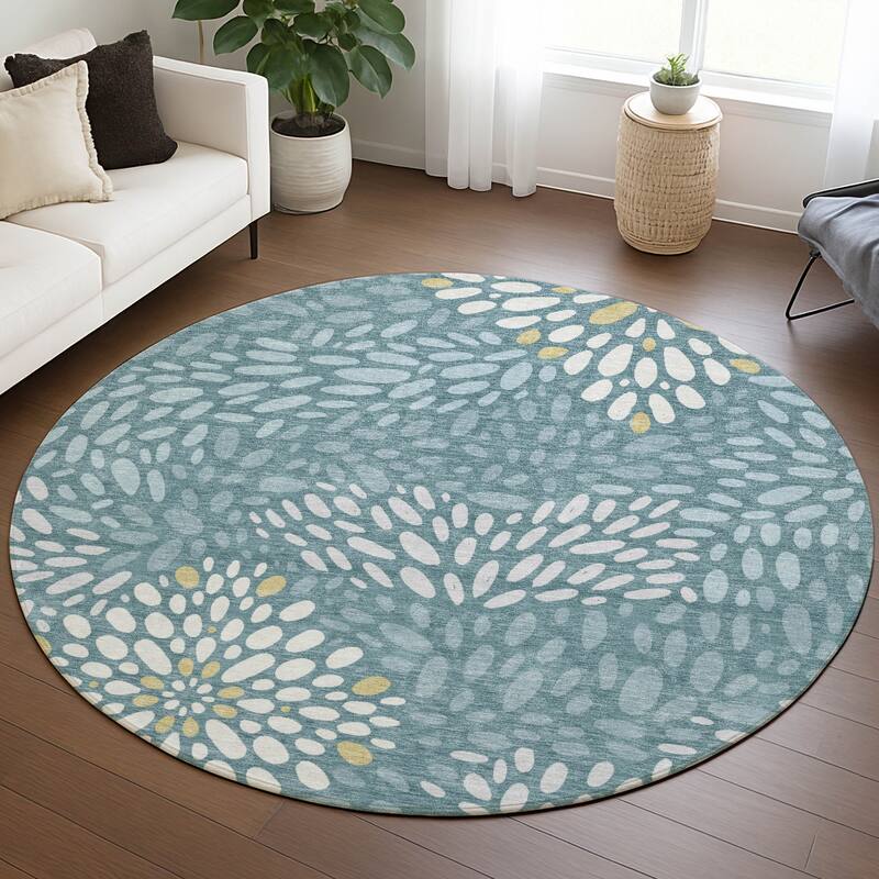 Machine Washable Indoor/ Outdoor Modern Genoa Chantille Rug